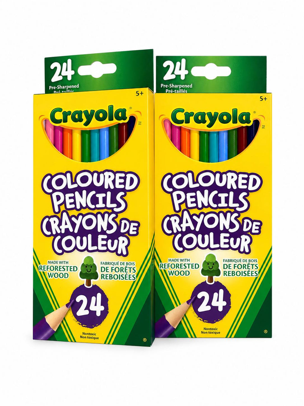 2 pack Crayola Coloured Pencils, 24 Count – Vibrant Pre-Sharpened Pencils for Kids’ Drawing, Colouring, School & Art Projects