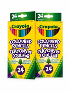 2 pack Crayola Coloured Pencils, 24 Count – Vibrant Pre-Sharpened Pencils for Kids’ Drawing, Colouring, School & Art Projects